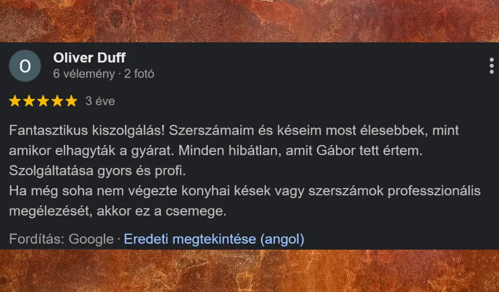 Értékelés – Oliver Duff (yoursharpener.com)