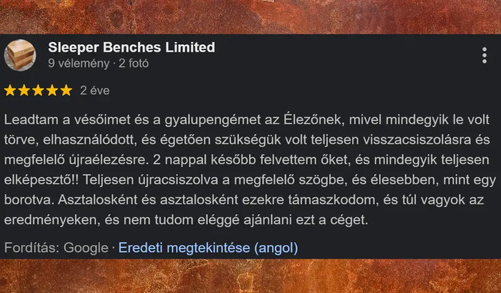 Értékelés – Benches Limited (yoursharpener.com)